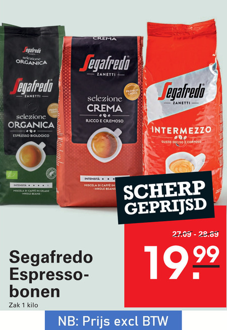 Segafredo   koffiebonen folder aanbieding bij  Sligro - details