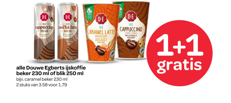 Douwe Egberts   ijskoffie folder aanbieding bij  Spar - details
