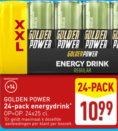 Golden Power   energiedrank folder aanbieding bij  Aldi - details