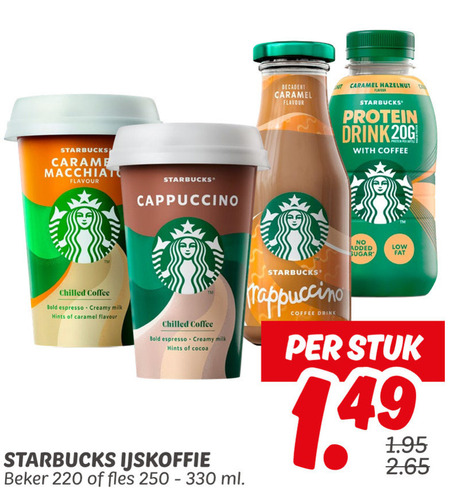 Starbucks   ijskoffie folder aanbieding bij  Dekamarkt - details