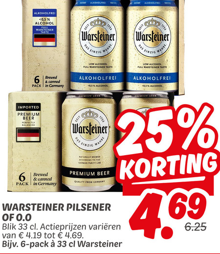 Warsteiner   blikje bier folder aanbieding bij  Dekamarkt - details