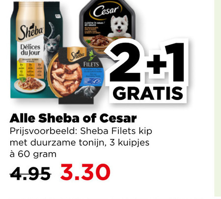 Sheba   hondenvoer, kattenvoer folder aanbieding bij  Plus - details