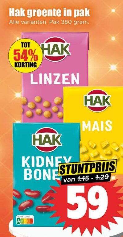Hak   groenteconserven, kidneybonen folder aanbieding bij  Dirk - details