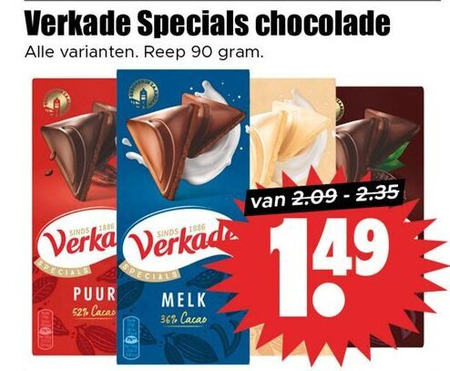 Verkade   chocolade folder aanbieding bij  Dirk - details