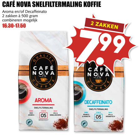 Cafe Nova   koffie folder aanbieding bij  MCD Supermarkt Basis - details
