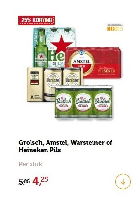 Grolsch   blikje bier folder aanbieding bij  Coop - details