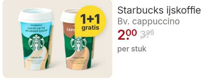 Starbucks   ijskoffie folder aanbieding bij  Picnic - details