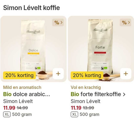 Simon Levelt   koffie folder aanbieding bij  Picnic - details