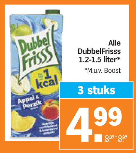 Dubbelfrisss   fruitdrank folder aanbieding bij  Albert Heijn - details