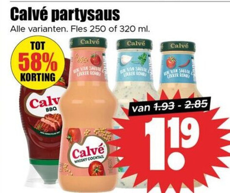 Calve   snacksaus folder aanbieding bij  Dirk - details