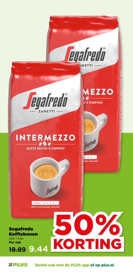 Segafredo   koffiebonen folder aanbieding bij  Plus - details
