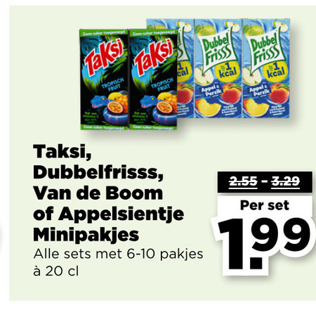 Taksi   fruitdrank folder aanbieding bij  Plus - details