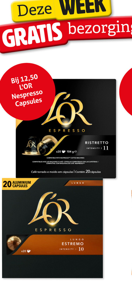 Douwe Egberts L Or   koffiecups folder aanbieding bij  Hoogvliet - details