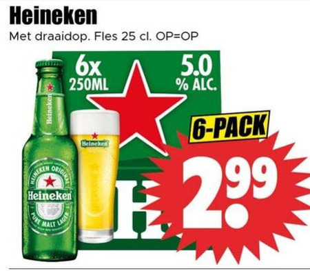 Heineken   flesje bier folder aanbieding bij  Dirk - details