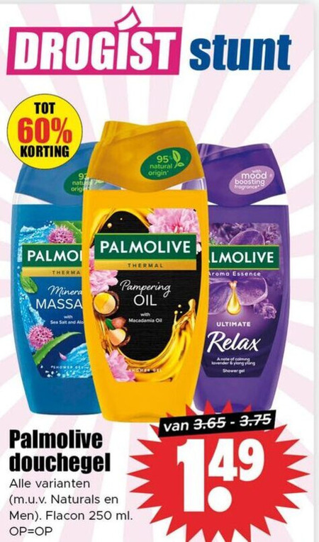 Palmolive   douchegel folder aanbieding bij  Dirk - details