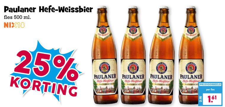 Paulaner   witbier folder aanbieding bij  Boons Markt - details