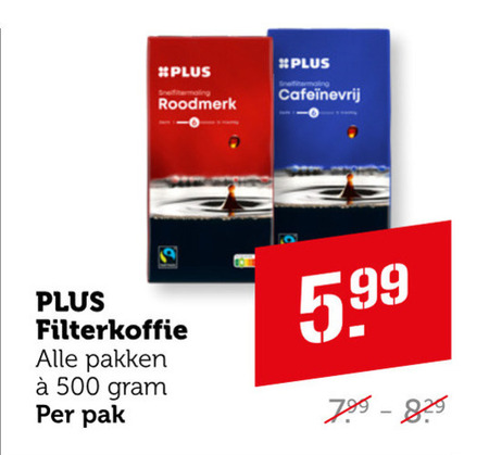 Plus Huismerk   koffie folder aanbieding bij  Coop - details
