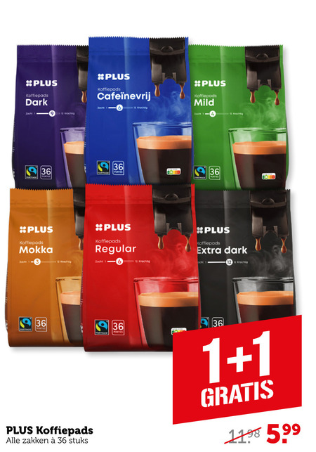 Plus Huismerk   koffiepad folder aanbieding bij  Coop - details
