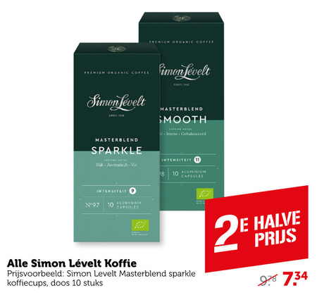 Simon Levelt   koffiecups folder aanbieding bij  Coop - details