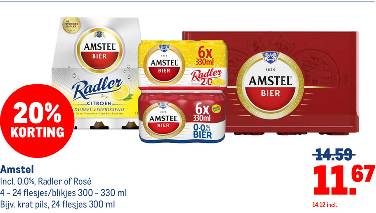Amstel   radler bier, krat bier folder aanbieding bij  Makro - details