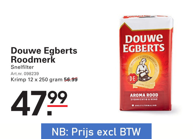 Douwe Egberts   koffie folder aanbieding bij  Sligro - details