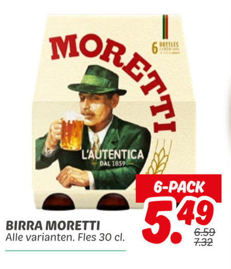 Birra Moretti   flesje bier folder aanbieding bij  Dekamarkt - details