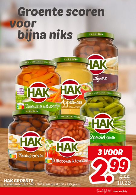 Hak   groenteconserven, bruine bonen folder aanbieding bij  Dekamarkt - details