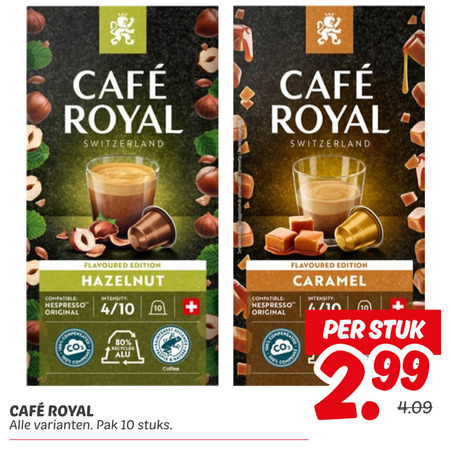 Cafe Royal   koffiecups folder aanbieding bij  Dekamarkt - details