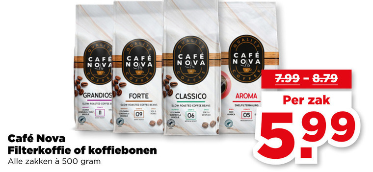 Cafe Nova   koffiebonen, koffie folder aanbieding bij  Plus - details