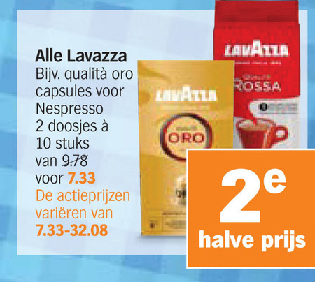 Lavazza   koffie, koffiecups folder aanbieding bij  Albert Heijn - details