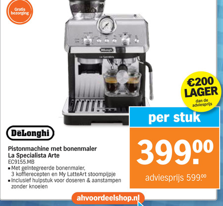 DeLonghi   espressoapparaat folder aanbieding bij  Albert Heijn - details
