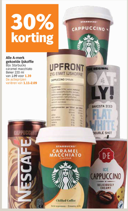 Starbucks   ijskoffie folder aanbieding bij  Albert Heijn - details