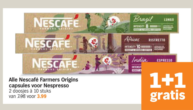 Nescafe   koffiecups folder aanbieding bij  Albert Heijn - details