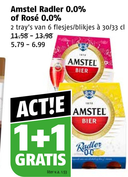 Amstel   radler bier folder aanbieding bij  Poiesz - details