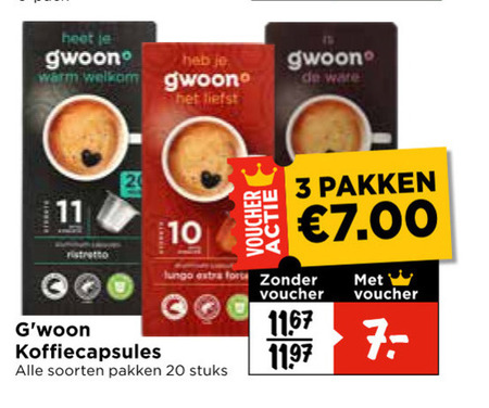 Gwoon   koffiecups folder aanbieding bij  Vomar - details