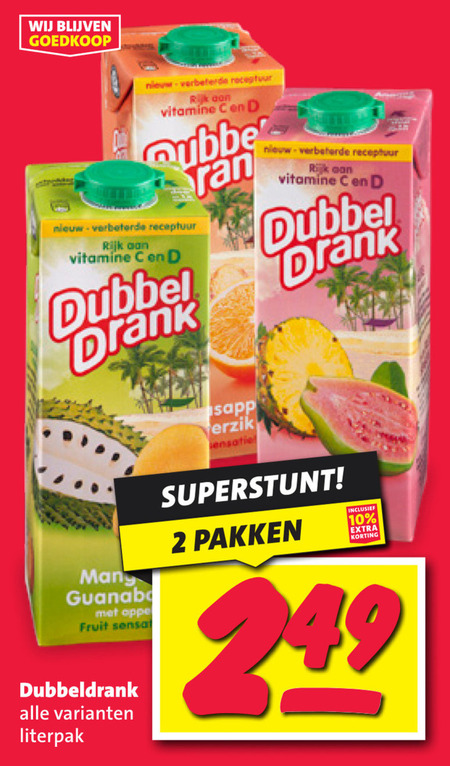 Dubbeldrank   fruitdrank folder aanbieding bij  Nettorama - details