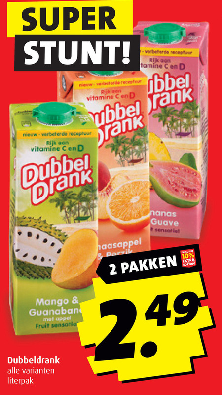 Dubbeldrank   fruitdrank folder aanbieding bij  Boni - details