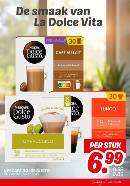 Nescafe   dolce gusto capsules folder aanbieding bij  Dekamarkt - details