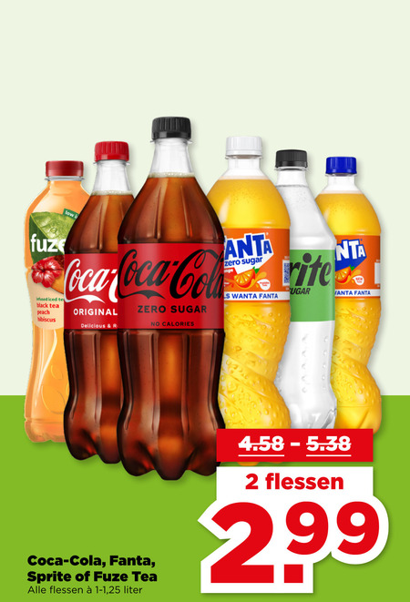 Fuze Tea   cola, frisdrank folder aanbieding bij  Plus - details