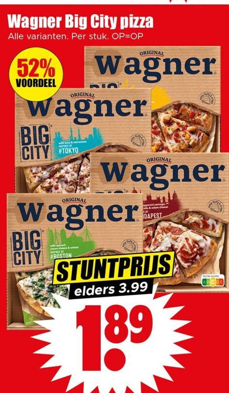 Wagner   diepvriespizza folder aanbieding bij  Dirk - details