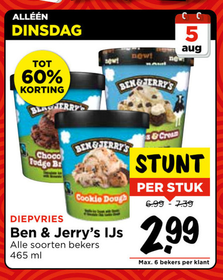 Ben and Jerrys   ijsspecialiteit folder aanbieding bij  Vomar - details