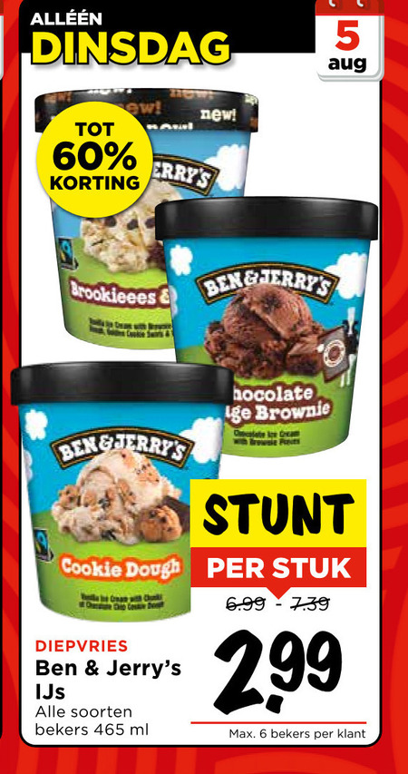 Ben and Jerrys   ijsspecialiteit folder aanbieding bij  Vomar - details