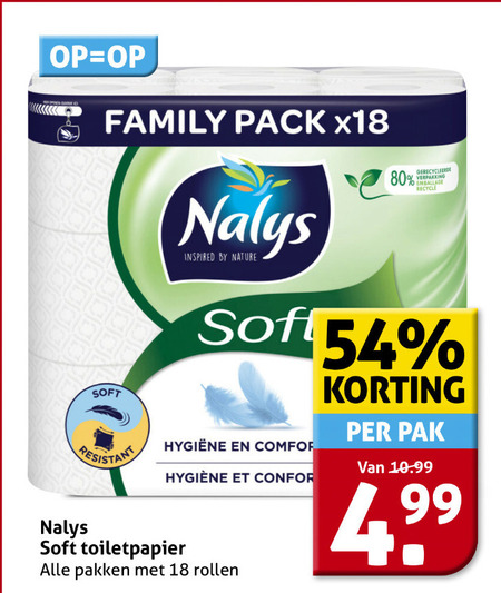 Nalys   toiletpapier folder aanbieding bij  Hoogvliet - details