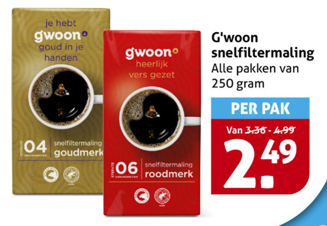 Gwoon   koffie folder aanbieding bij  Hoogvliet - details