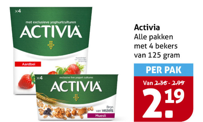 Danone Activia   vruchtenyoghurt folder aanbieding bij  Hoogvliet - details