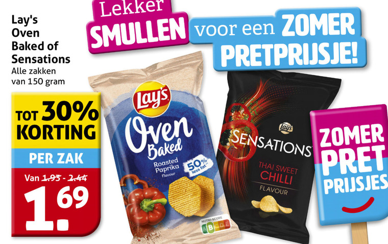 Lays   chips folder aanbieding bij  Hoogvliet - details