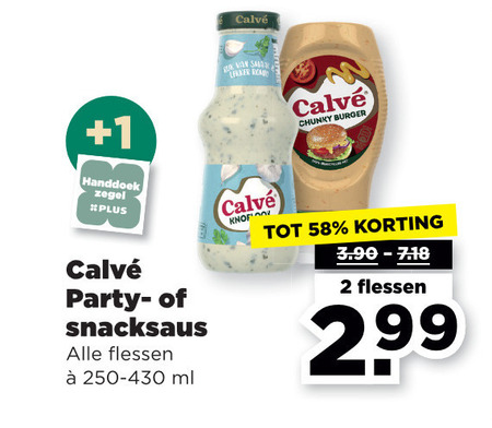 Calve   snacksaus folder aanbieding bij  Plus - details