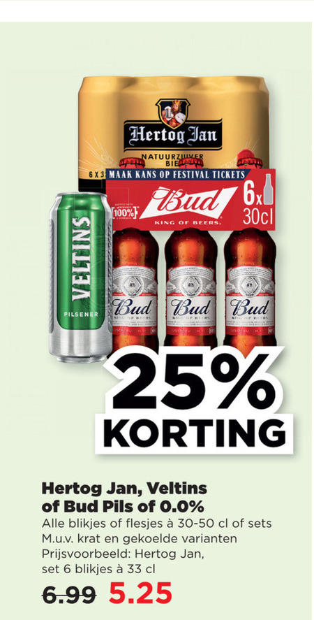 Veltins   blikje bier folder aanbieding bij  Plus - details
