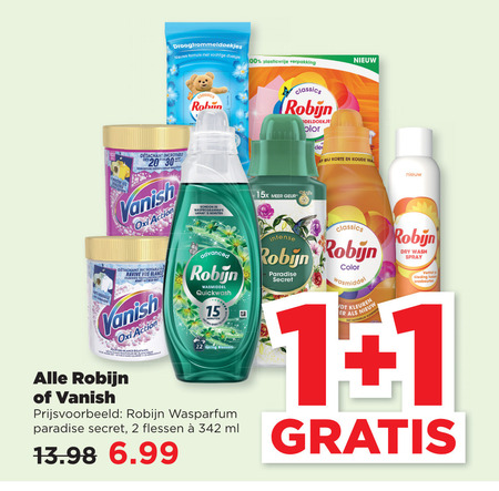 Robijn   vlekkenverwijderaar, wasmiddel folder aanbieding bij  Plus - details