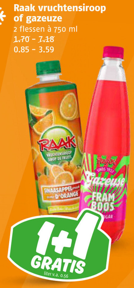 Raak   limonadesiroop folder aanbieding bij  Poiesz - details